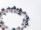 Deep Plum Mauve Midnight Blue Swarovski Cluster Bracelet • 925 Sterling Silver • 1127 Designs