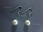 Swarovski Pearl & Crystal Drop Earrings • Handmade 8mm Dangles • Sterling Silver • 1127 Designs
