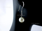 Swarovski Pearl & Crystal Drop Earrings • Handmade 8mm Dangles • Sterling Silver • 1127 Designs