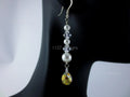 Swarovski Cream Pearl & Crystal Drop Earrings • 925 Sterling Silver • 5.5cm AB Teardrop Dangle • 1127 Designs