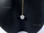 14K Gold Filled Extra Long Earrings • 5.5" Double Chain • Pave Crystal Ball Dangle • 1127 Designs