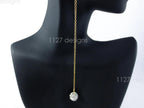 14K Gold Filled Extra Long Earrings • 5.5" Double Chain • Pave Crystal Ball Dangle • 1127 Designs