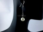 Swarovski Pearl Drop Earrings • 925 Sterling Silver Chain • 8mm Ivory White Pearl • Wire-Wrapped • 1127 Designs