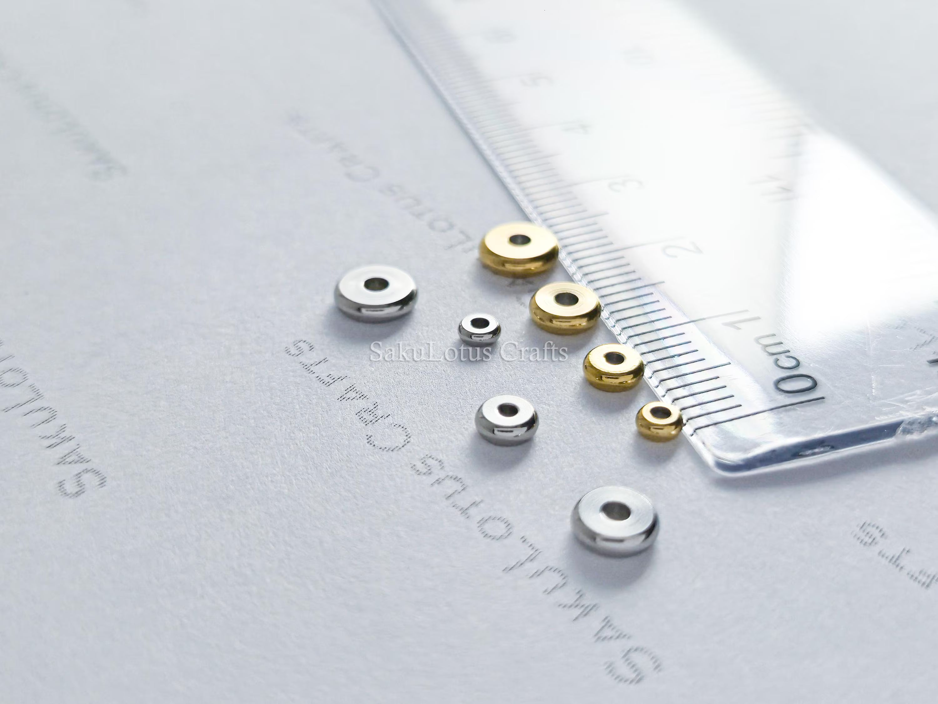 3mm 4mm 5mm 6mm Shiny Flat Disc Spacer Beads • Stainless Steel • 18K Gold Plated or Silver • Jewelry Making Supplies