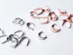 Stainless Steel Pinch Bails • Rose Gold 10mm & Silver 8mm • Pendant Connectors • Jewelry Making Supplies