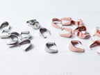 Stainless Steel Pinch Bails • Rose Gold 10mm & Silver 8mm • Pendant Connectors • Jewelry Making Supplies