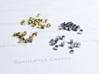 Faceted Tiny Cube Spacer Beads • 2.5mm 3mm Stainless Steel • 18K Gold or Silver • Jewelry Making Supplies