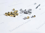 Faceted Tiny Cube Spacer Beads • 2.5mm 3mm Stainless Steel • 18K Gold or Silver • Jewelry Making Supplies