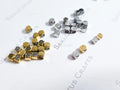 Faceted Tiny Cube Spacer Beads • 2.5mm 3mm Stainless Steel • 18K Gold or Silver • Jewelry Making Supplies