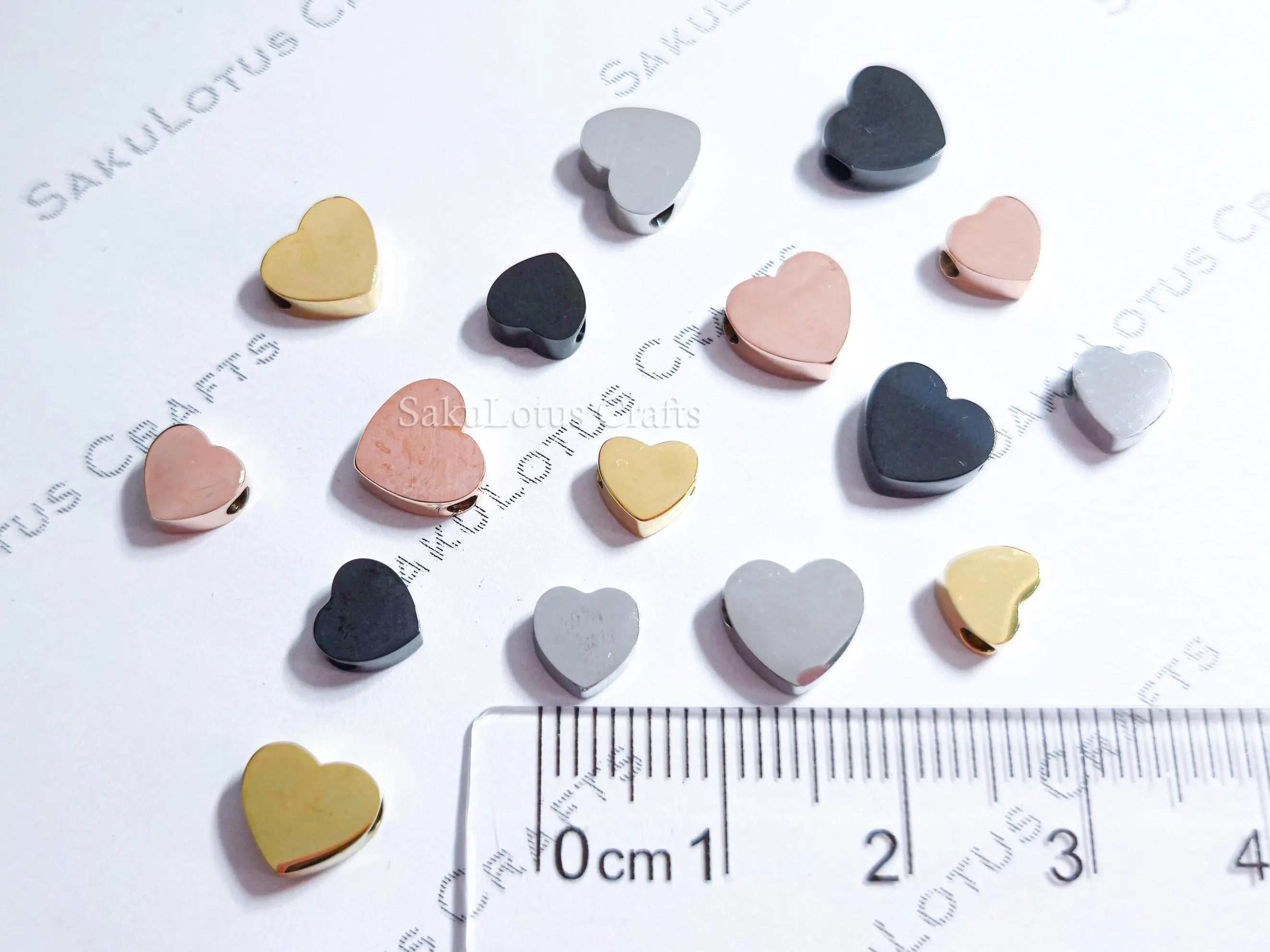 Dainty Stainless Steel Spacer Beads Heart Star Infinity • 6mm 7mm 8mm • Gold Rose Black Silver • Jewelry Making Supplies DIY