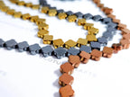 Hematite Clover Spacer Beads • Flat 3D Shape • 6mm 8mm • Gold Rose Bronze Gunmetal Black • Jewelry Making Supplies
