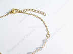 Dainty 3mm Natural Gemstone Bracelet • 18K Gold or Silver Stainless Steel • Wire Wrapped • 6.75" + 1" Extender