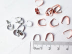 Stainless Steel Pinch Bails • Rose Gold 10mm & Silver 8mm • Pendant Connectors • Jewelry Making Supplies