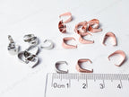 Stainless Steel Pinch Bails • Rose Gold 10mm & Silver 8mm • Pendant Connectors • Jewelry Making Supplies