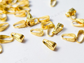 Tiny 18k Gold Plated Snap On Bails • Mini Pendant Connectors • Lightweight Clasp Findings • Jewelry Making Supplies DIY
