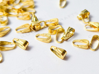 Tiny 18k Gold Plated Snap On Bails • Mini Pendant Connectors • Lightweight Clasp Findings • Jewelry Making Supplies DIY