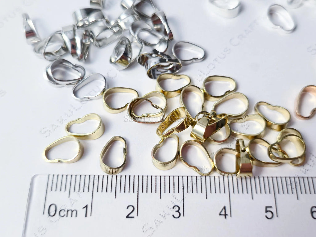 Snap On Pendant Bails Connector • Bright Silver Rhodium Gold Rose Gold • Jewelry Making Supplies Findings