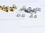 Faceted Tiny Cube Spacer Beads • 2.5mm 3mm Stainless Steel • 18K Gold or Silver • Jewelry Making Supplies