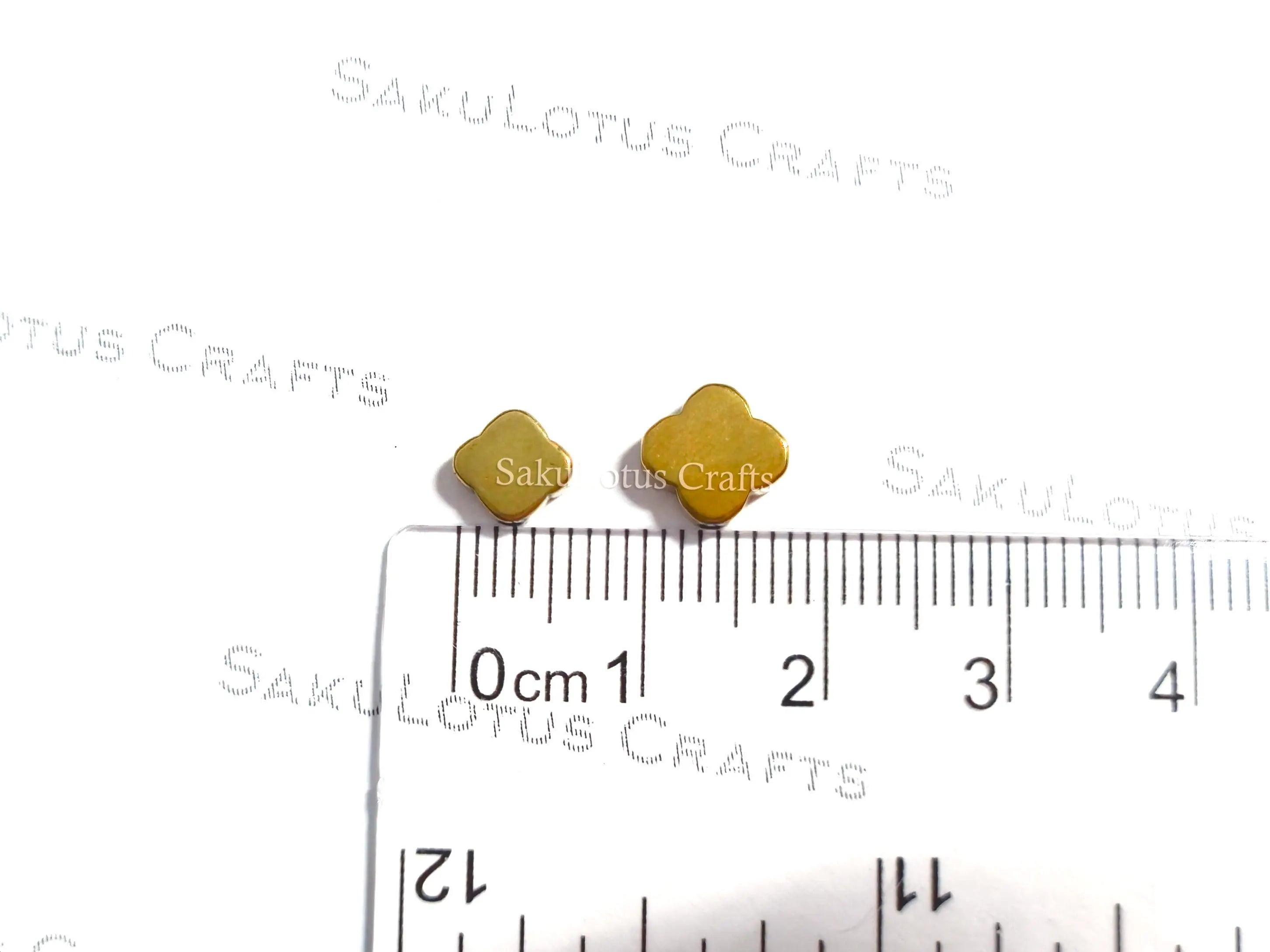 Hematite Clover Spacer Beads • Flat 3D Shape • 6mm 8mm • Gold Rose Bronze Gunmetal Black • Jewelry Making Supplies