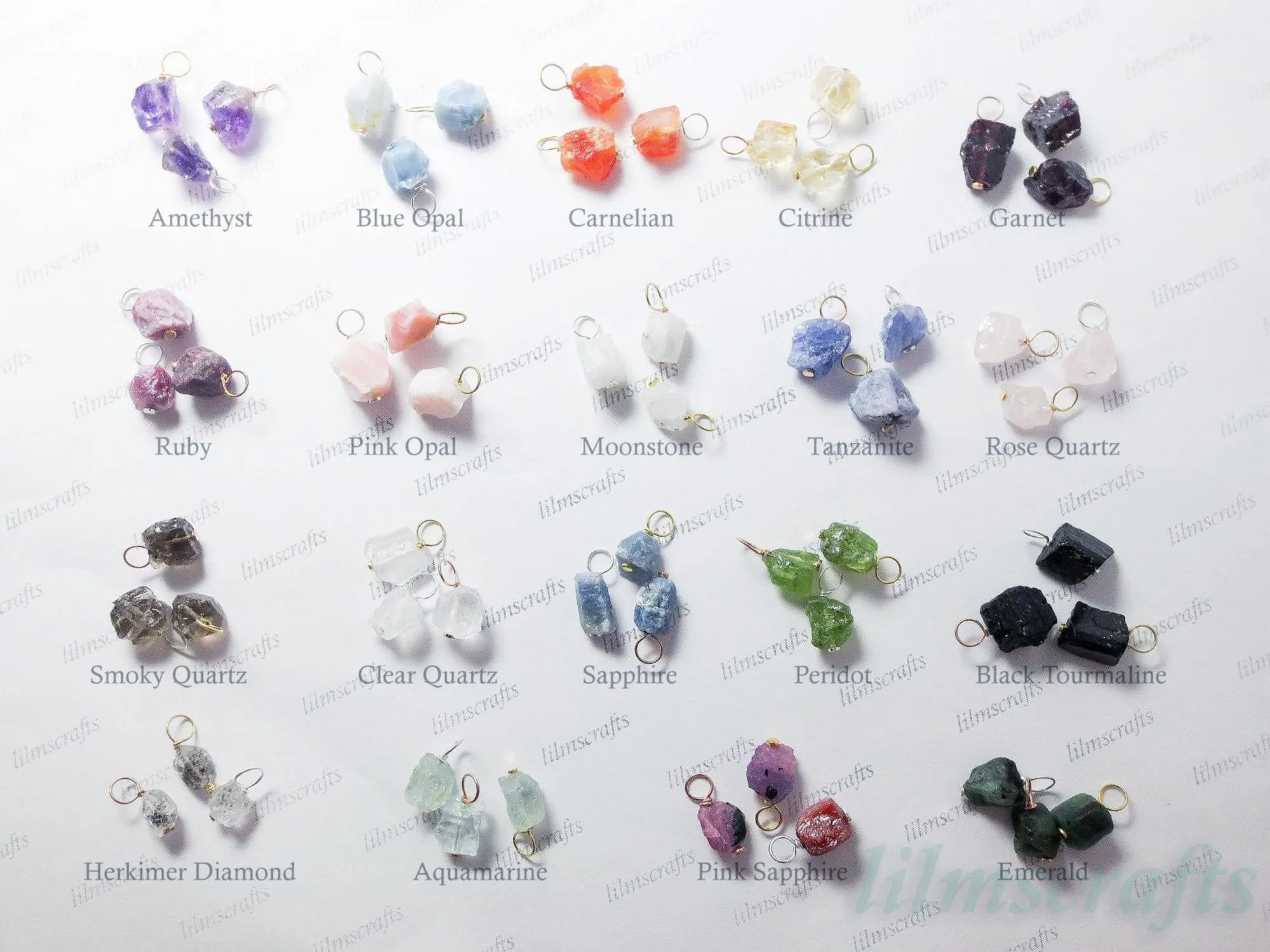 Natural Raw Nugget Crystal Pendant • 925 Sterling Silver • Gold Rose Vermeil • Small or Large Gemstone Charm