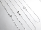 Solid 925 Sterling Silver Flat Oval Cable Chain Necklace • 1.8x2.6mm • Spring Clasp • Ready to Wear Jewelry Making Supply