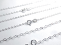 Solid 925 Sterling Silver Flat Oval Cable Chain Necklace • 1.8x2.6mm • Spring Clasp • Ready to Wear Jewelry Making Supply