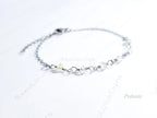 Dainty 3mm Natural Gemstone Bracelet • 18K Gold or Silver Stainless Steel • Wire Wrapped • 6.75" + 1" Extender