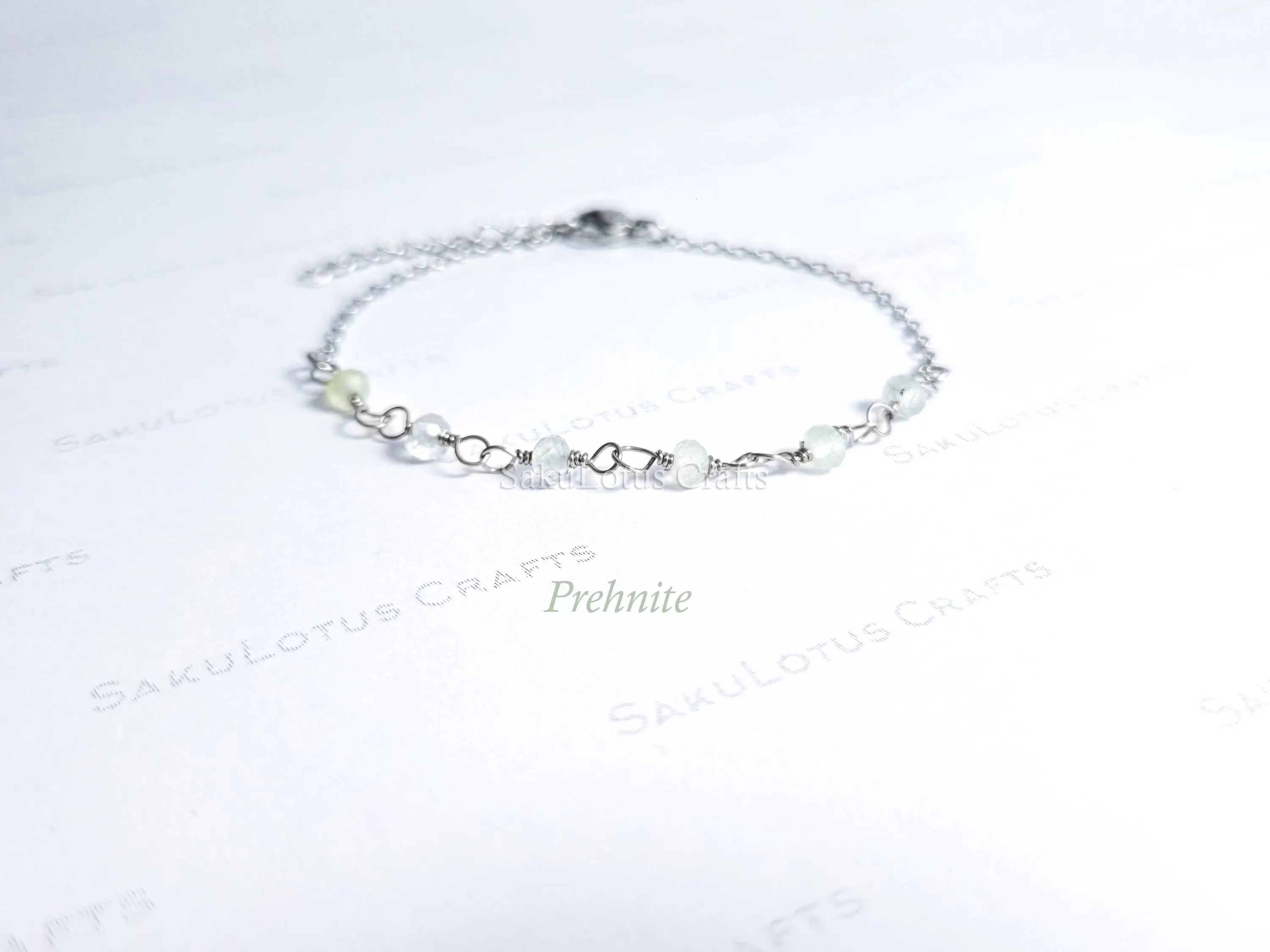 Dainty 3mm Natural Gemstone Bracelet • 18K Gold or Silver Stainless Steel • Wire Wrapped • 6.75" + 1" Extender