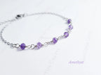 Dainty 3mm Natural Gemstone Bracelet • 18K Gold or Silver Stainless Steel • Wire Wrapped • 6.75" + 1" Extender