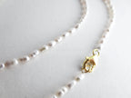 Natural Genuine Freshwater 3mm White Rice Pearl Necklace Bracelet Stainless Steel 18k Gold Rose Gold Lobster Clasp Extender