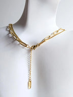 Dual Chain Necklace • 18K Gold or Silver Stainless Steel • Paperclip & Curb Chain • 17–20" + 2" Extender