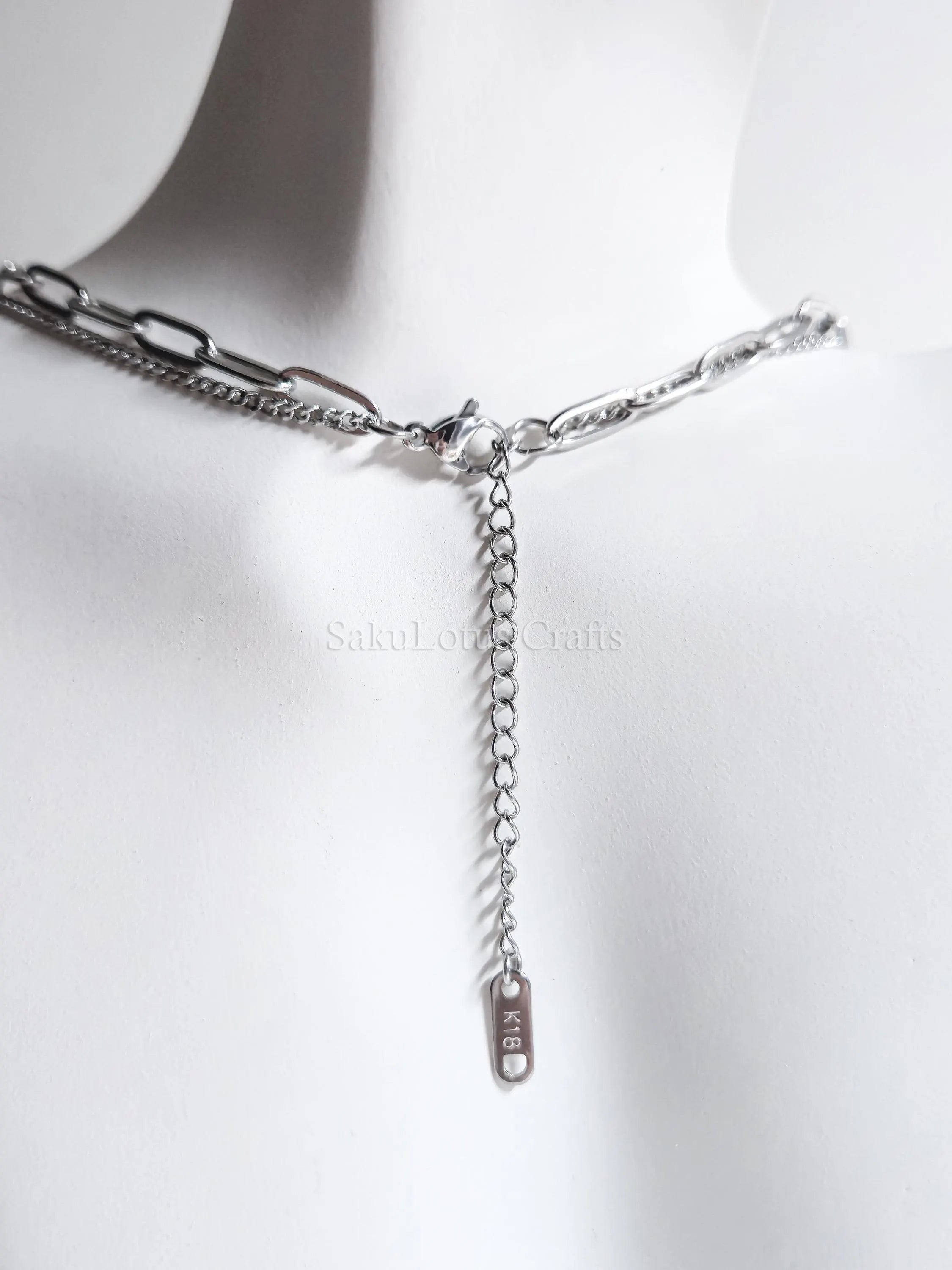 Dual Chain Necklace • 18K Gold or Silver Stainless Steel • Paperclip & Curb Chain • 17–20" + 2" Extender