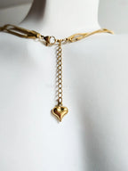2 Layer Necklace • Gold or Silver Stainless Steel • Herringbone & Snake Chain • 16–18" + 2" Extender