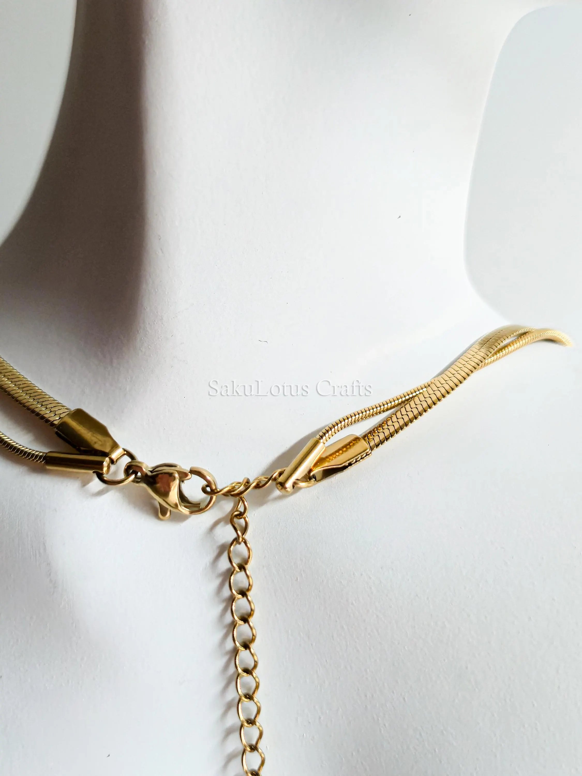 2 Layer Necklace • Gold or Silver Stainless Steel • Herringbone & Snake Chain • 16–18" + 2" Extender