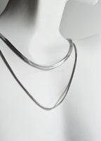 2 Layer Necklace • Gold or Silver Stainless Steel • Herringbone & Snake Chain • 16–18" + 2" Extender