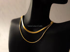 2 Layer Necklace • Gold or Silver Stainless Steel • Herringbone & Snake Chain • 16–18" + 2" Extender
