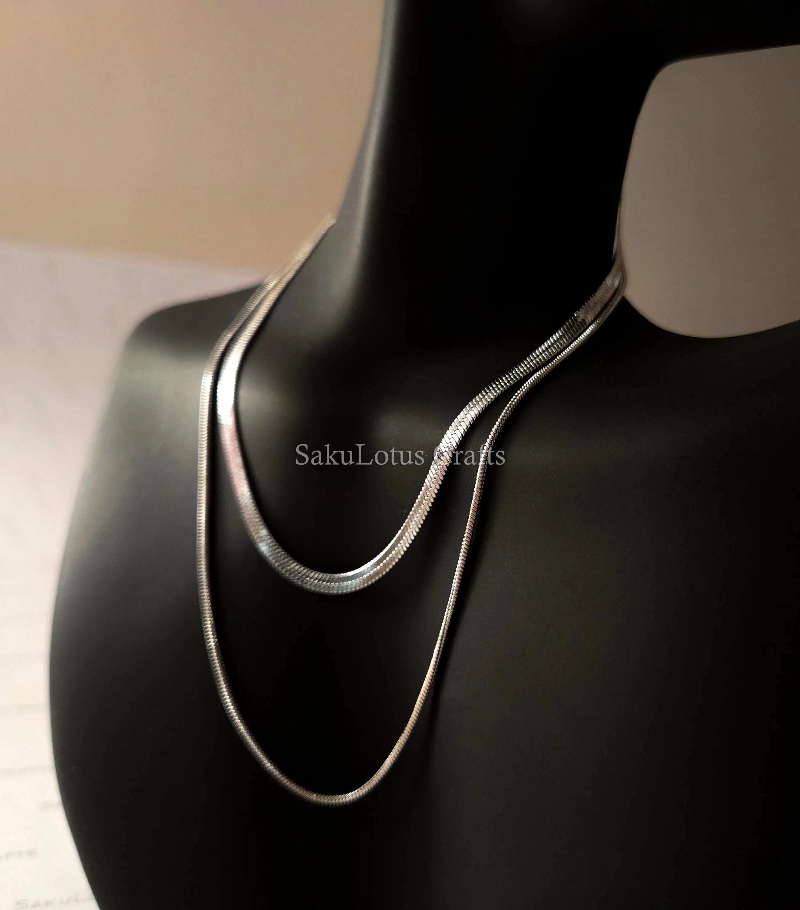 2 Layer Necklace • Gold or Silver Stainless Steel • Herringbone & Snake Chain • 16–18" + 2" Extender