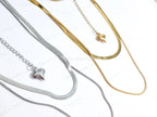 2 Layer Necklace • Gold or Silver Stainless Steel • Herringbone & Snake Chain • 16–18" + 2" Extender