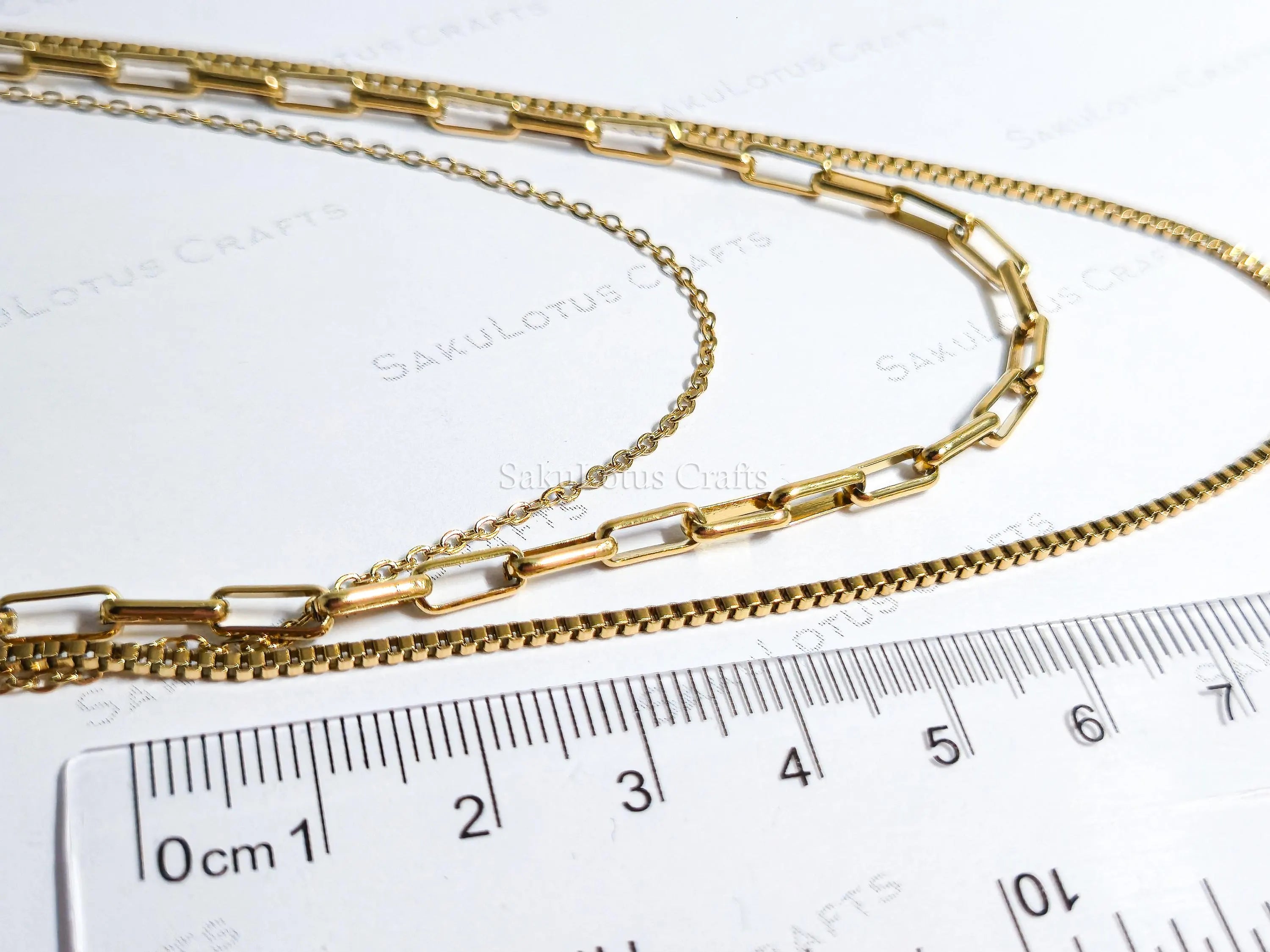 3 Layer Necklace • 18K Gold Stainless Steel • Paperclip Box Cable Chains • 16" 18" 20" + 2" Extender