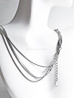 Waterproof 3-in-1 Layered Necklace • 18K Gold or Silver Stainless Steel • Snake & Herringbone Chains • 18" 20" 22" + Extender