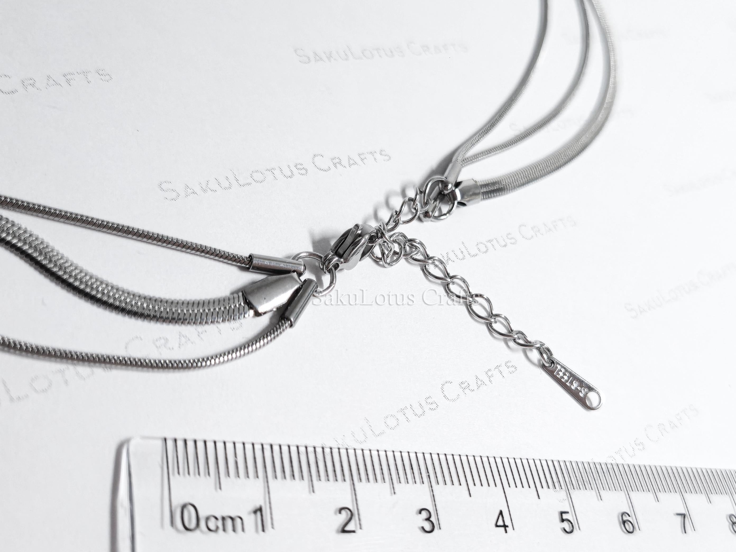 Waterproof 3-in-1 Layered Necklace • 18K Gold or Silver Stainless Steel • Snake & Herringbone Chains • 18" 20" 22" + Extender