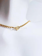 18K Gold Rose Gold Silver Cross Necklace • 23" Rollo Chain • Stainless Steel PVD Plated Jewelry