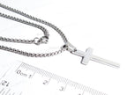 18K Gold Rose Gold Silver Cross Necklace • 23" Rollo Chain • Stainless Steel PVD Plated Jewelry