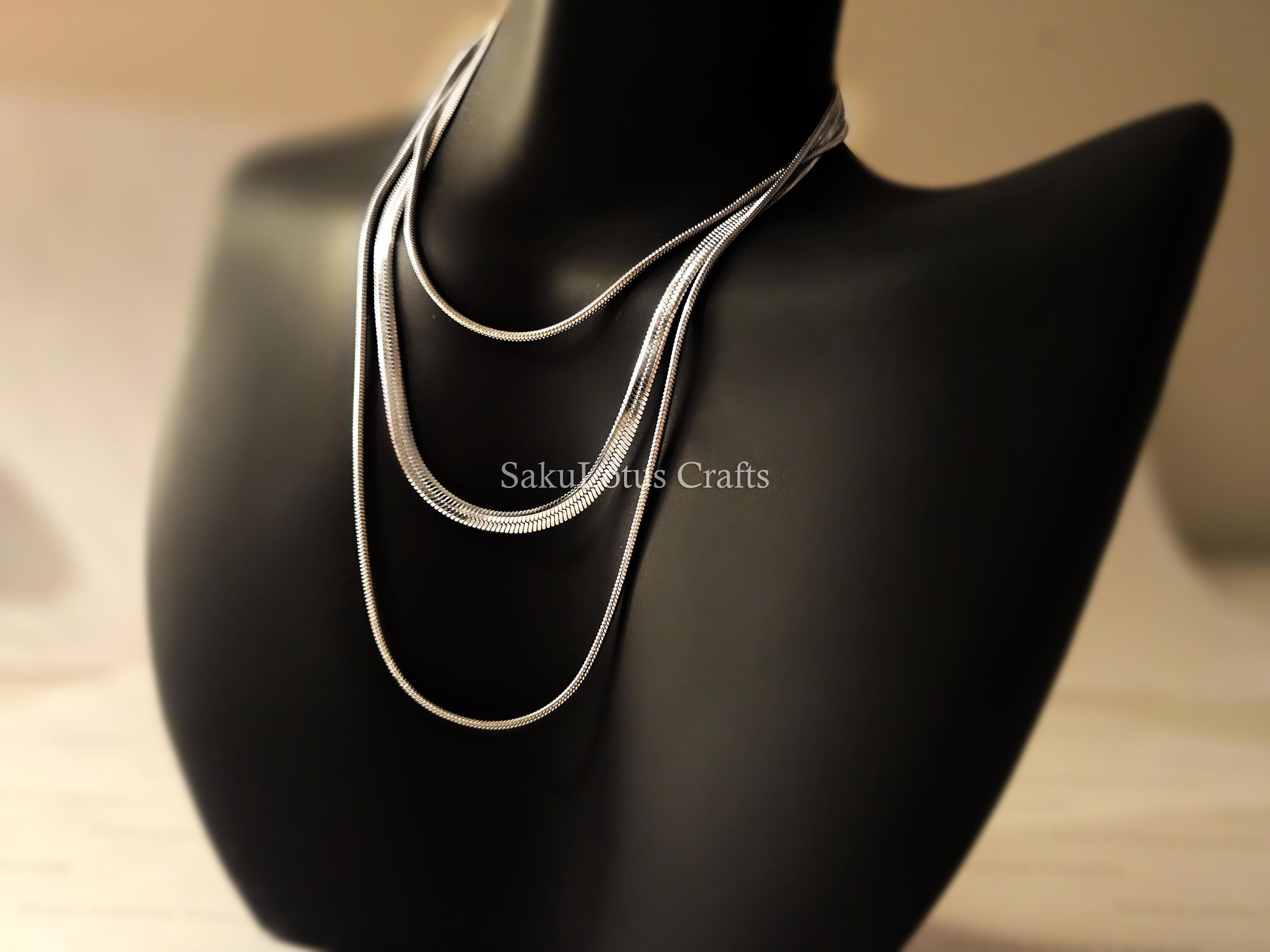 Waterproof 3-in-1 Layered Necklace • 18K Gold or Silver Stainless Steel • Snake & Herringbone Chains • 18" 20" 22" + Extender