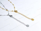 Dainty Satellite Necklace • Double Front Chain • 18K Gold or Silver Stainless Steel • CZ Crystal Necklace