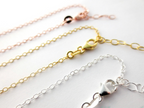 Solid 925 Sterling Silver Cable Chain Necklace • 1.7x2.2mm • 16" 18" 20" + 2" Extender • Vermeil Options