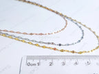 Reflective Petal Chain Necklace • 18K Gold Rose Gold or Silver Stainless Steel • 17" + 2" Extender • Lip Link Chain