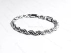 18K Gold PVD & Silver Stainless Steel Rope Bracelet • 8" Twisted Chain • 3mm 4mm 5mm 6mm • Lobster Clasp • Waterproof Unisex Jewelry
