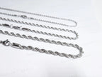18K Gold PVD & Silver Stainless Steel Rope Chain Necklace • 2mm 3mm 4mm • 18" 20" 24" • Lobster Clasp • Unisex Jewelry