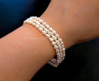 Natural Genuine Freshwater 3mm White Rice Pearl Necklace Bracelet Stainless Steel 18k Gold Rose Gold Lobster Clasp Extender